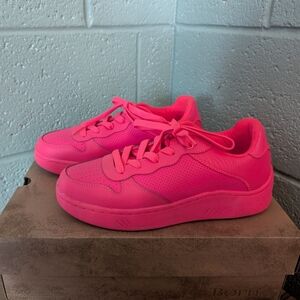 Skechers Upbeats Bright Court Lace Up Outdoor Sneaker Neon Pink Size 7